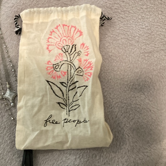 Free People Silver Medal Necklace with Black Vegan Tassel - Picture 6 of 6